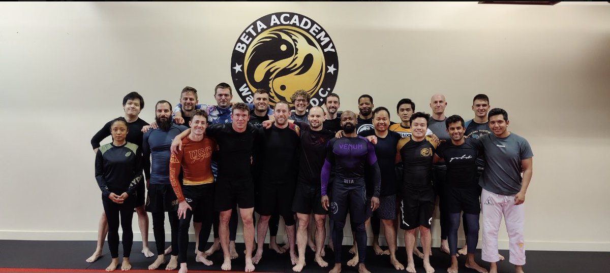 BetaAcademy's tweet photo. A huge thank you to everyone who came out to the No-Gi Guard Passing seminar with Professor Chris! It’s always good to see so many warriors who want to perfect their craft. Keep your eyes peeled for the next one 👀 #betaacademydc #brazilianjiujitsu #bjj #nogi #grappling #seminar https://t.co/mgDhlnrtAq