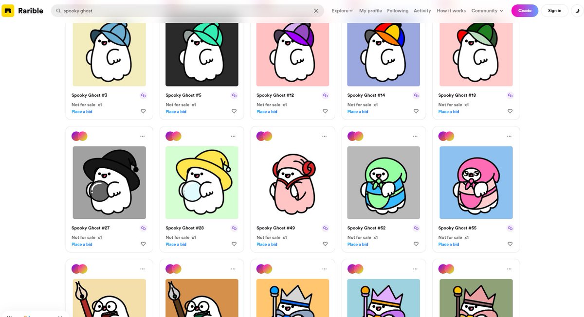 SpookyGhostNFT's tweet photo. Did you know that, friends??
My Spooky Ghosts are searched on the Rarible....!
I don't know why... but It looks rarible just show my opensea collection on their site...🤨
I feel strange🤔
I have to study about 'What is Rarible'....🧐🧐
#NFT #NFTs #NFTcommunity #NFTcllection https://t.co/AFSiFRvYM7
