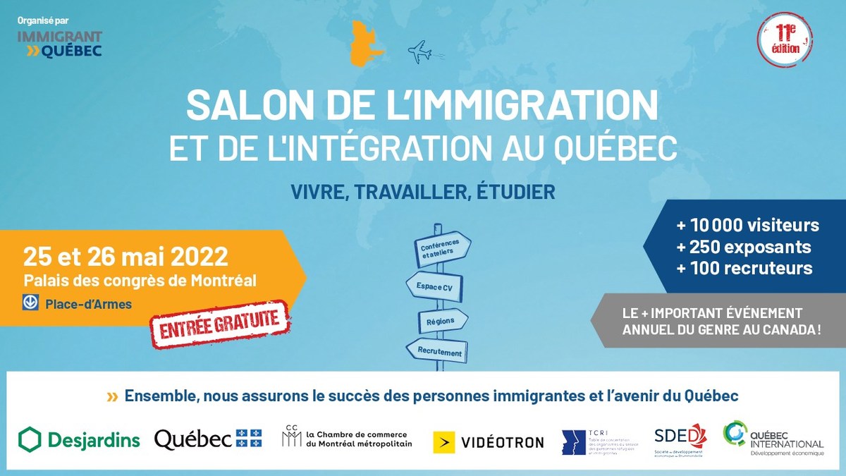 CNWTravail's tweet photo. Le salon de l'immigration et de l'intégration est de retour pour sa 11e édition #SIIQ ! 
Rencontrez les professionnels du #Québec : emploi, études, formations, immigration, installation...
?? 25-26 Mai 2022
?? Montréal / Gratuit https://t.co/q2d6aauXfW https://t.co/niejlu3oOe