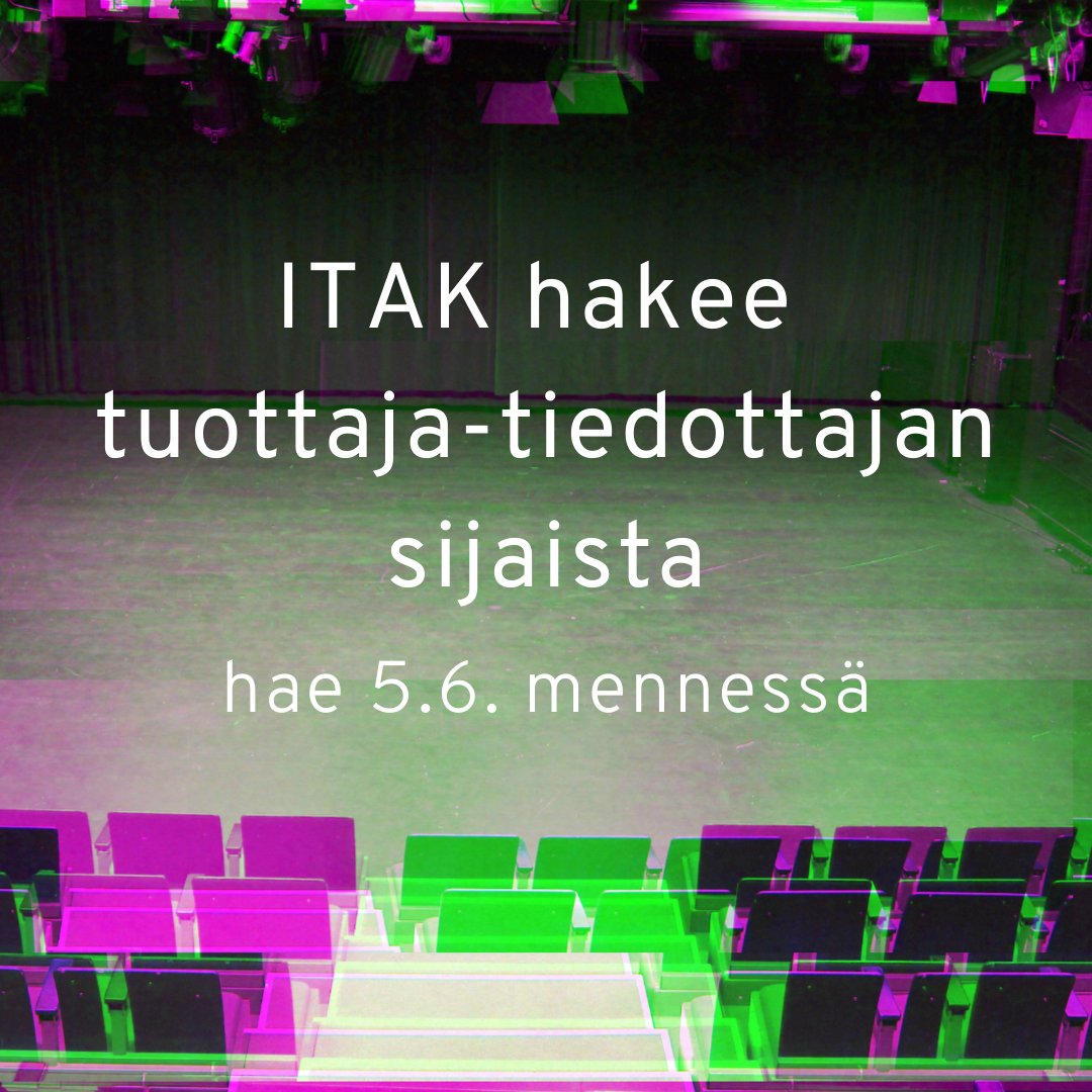 Avoinna määräaikainen sijaisuus ajalle 1.8.2022 - 30.1.2023. Lähetä hakemus 5.6. mennessä! Lue lisää hakuilmoituksesta: itak.fi/articles/artic…