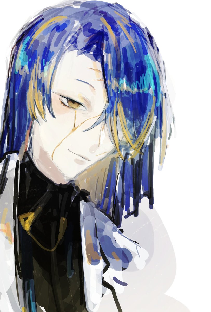 Asagishio's tweet photo. @the0rigin__ 
よその子です 落書きなので顔だけ！ https://t.co/WSCSroJxZR