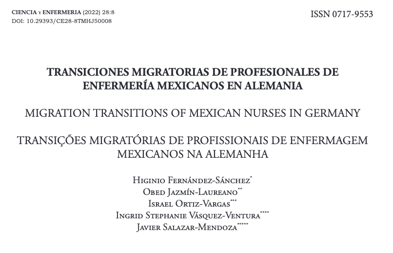 YEnfermeria's tweet photo. Muy buenos días, los invitamos a revisar nueva publicación de nuestra revista Ciencia y Enfermería, sección investigaciones: "Transiciones migratorias de profesionales de enfermería mexicanos en Alemania". Recuerden acceder a través de nuestra página oficial. 🙌🔍📚 https://t.co/BHBwhgPQic