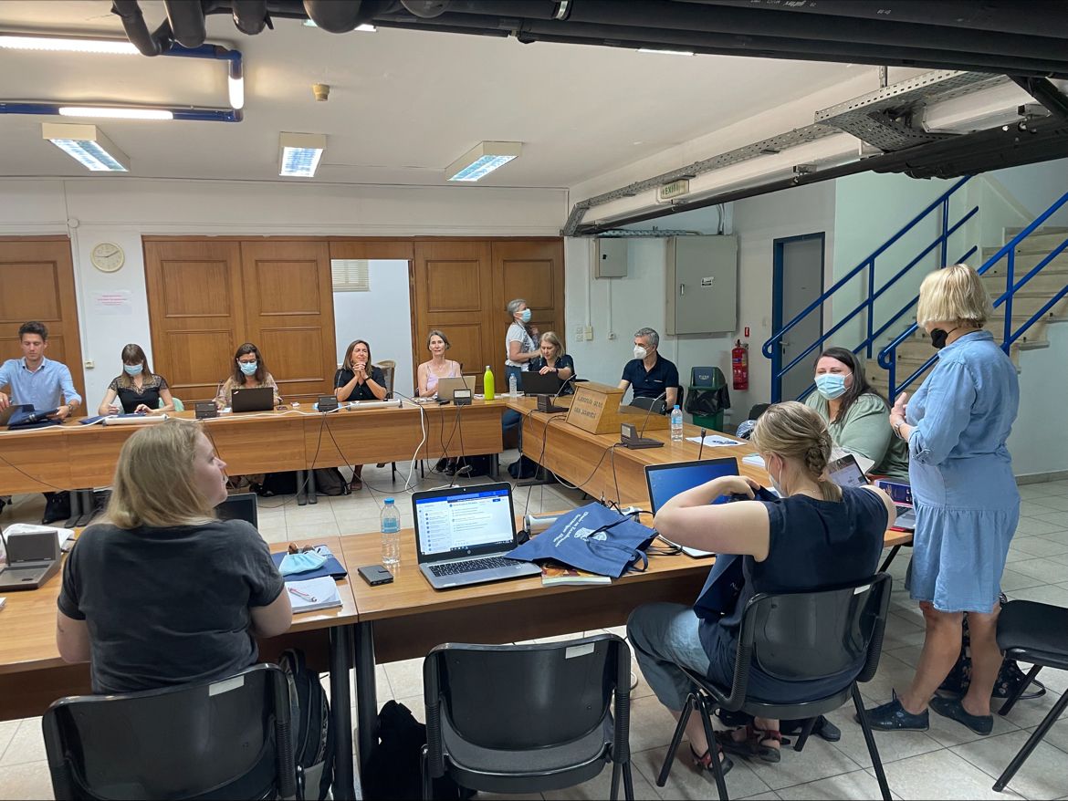 EMMA__Master's tweet photo. EMMA project’s first onsite project meeting has started in  Athens. Discussing and planning the core and elective modules #university #education #onlinemasters #highereducation #activeageing #healthyageing #interdisciplinary @uoaofficial @UCC https://t.co/3h1vu1cSEb