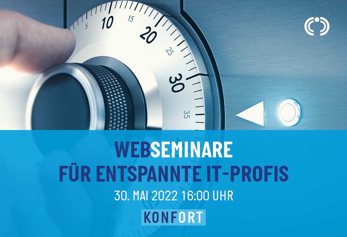 Webseminar Data Management: Datensicherung für moderne Workloads und geschützt für Ransomware!

🗓️ 30. Mai  16:00 – 17:00 Uhr

📍 Mehr Infos: bit.ly/3y9ZyXK

Jetzt anmelden und in die verschiedenen Ansätze eintauchen, mit denen die Anforderungen gelöst werden können!