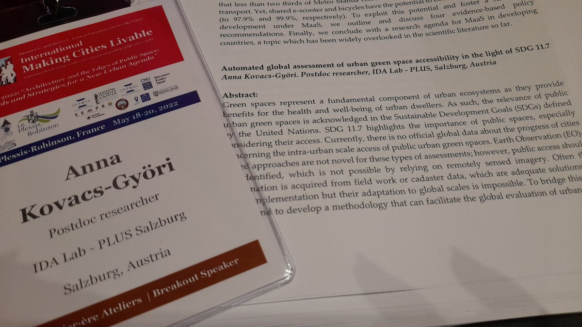 I'm presenting today at #imcl2022 about #urbangreenspace #accessibility using #EO and #geosocialmedia 🤞
