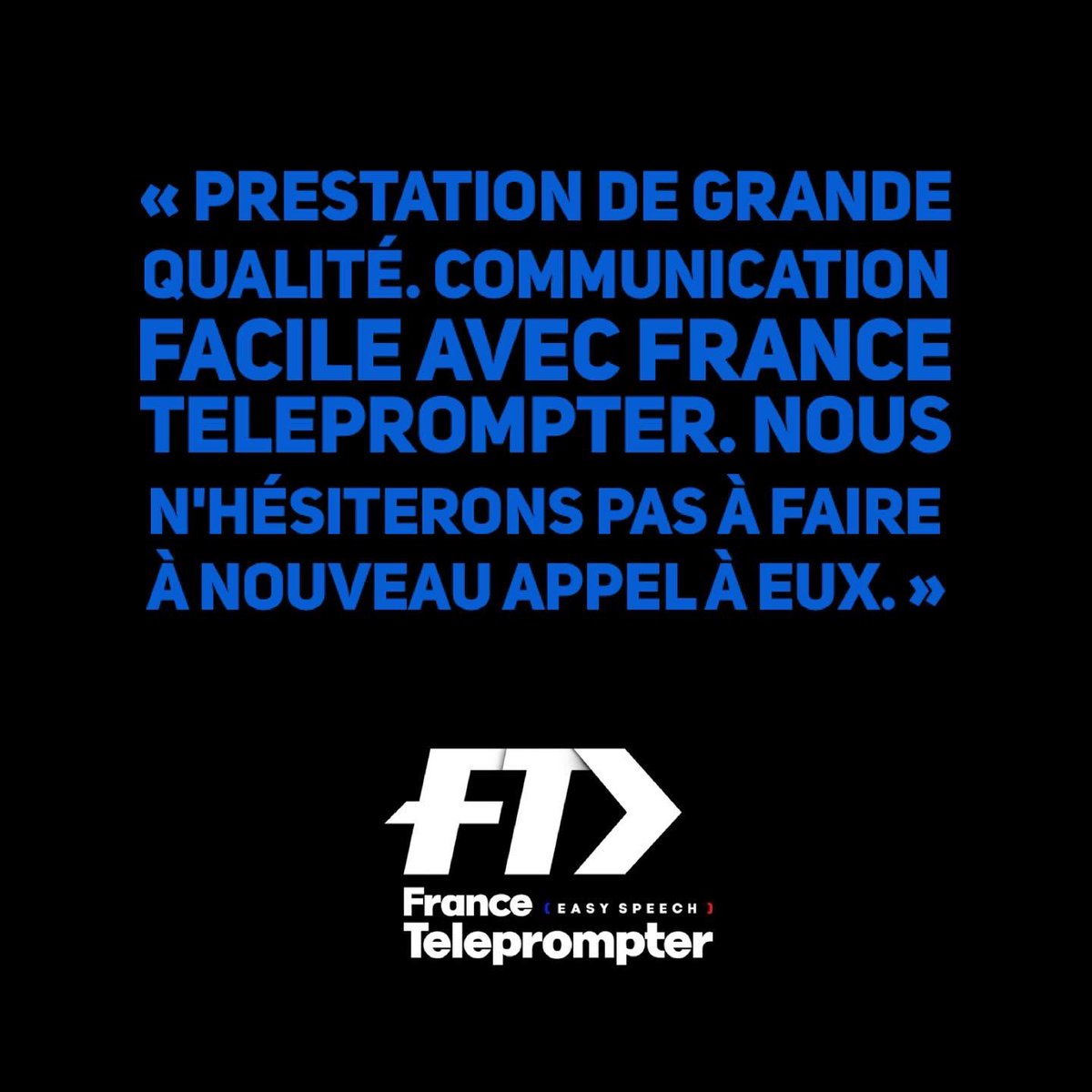 FrTeleprompter's tweet photo. Ce que nos clients pensent de nous 👌🏻
Et vous ? Vous êtes-vous déjà fait prompter ? 😏

#prompter #prompteur #teleprompter #teleprompterchallenge #prompterchallenge #event #avisclients https://t.co/8GLoaiVxVj