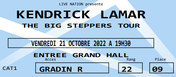 Kendrick Lamar, on my birthday, in Paris, as the first concert of my life. So happy 