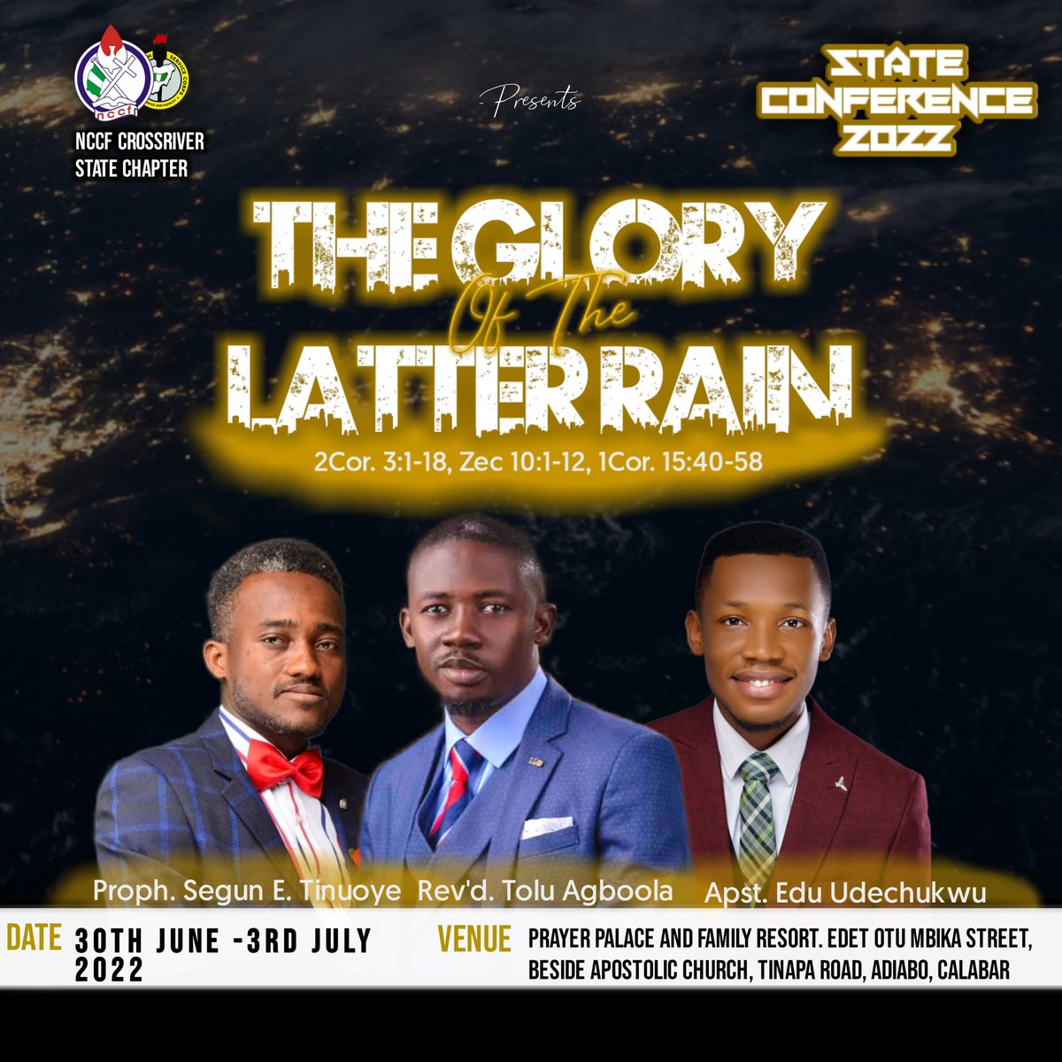 nccfcrossriver's tweet photo. Are you ready for Increase?
Are you ready for fruitfulness?
Are you ready for a major shift?
Get ready for the glory of the latter shall surpass the former.

Don't be told about it.

https://t.co/Qs43ePMksw

#StateConference22
#TheGloryofTheLatterRain https://t.co/oN6OrTw1Ip