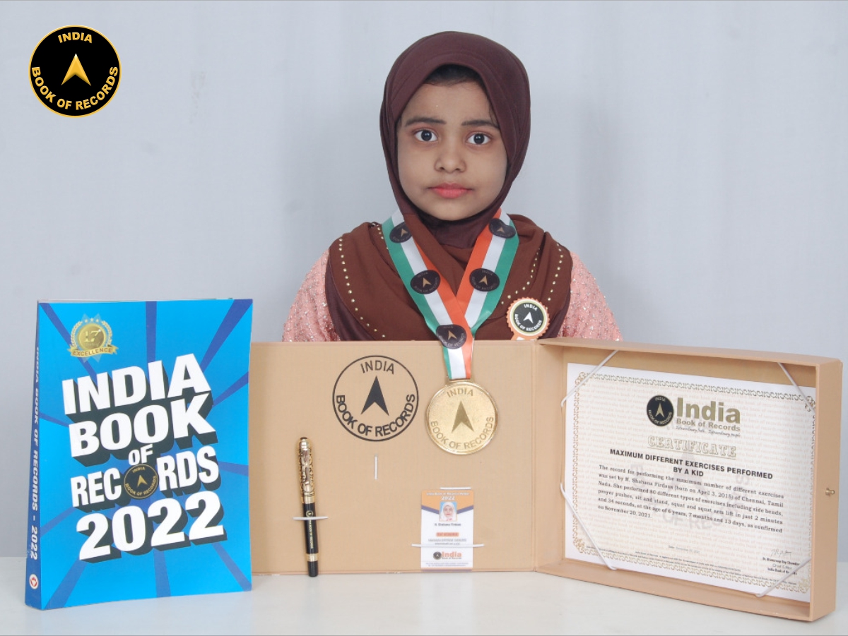 indiabookrecord's tweet photo. H. Shahana Firdaus of #TamilNadu set record for performing maximum number of different exercises. She performed 80 different types of #exercises including #sidebends, prayer pushes, #sitandstand, squat &amp; squat arm lift in just 2 mins &amp; 34 secs.

Read At: https://t.co/t8KGTcNaE0 https://t.co/SaonsV6ATO