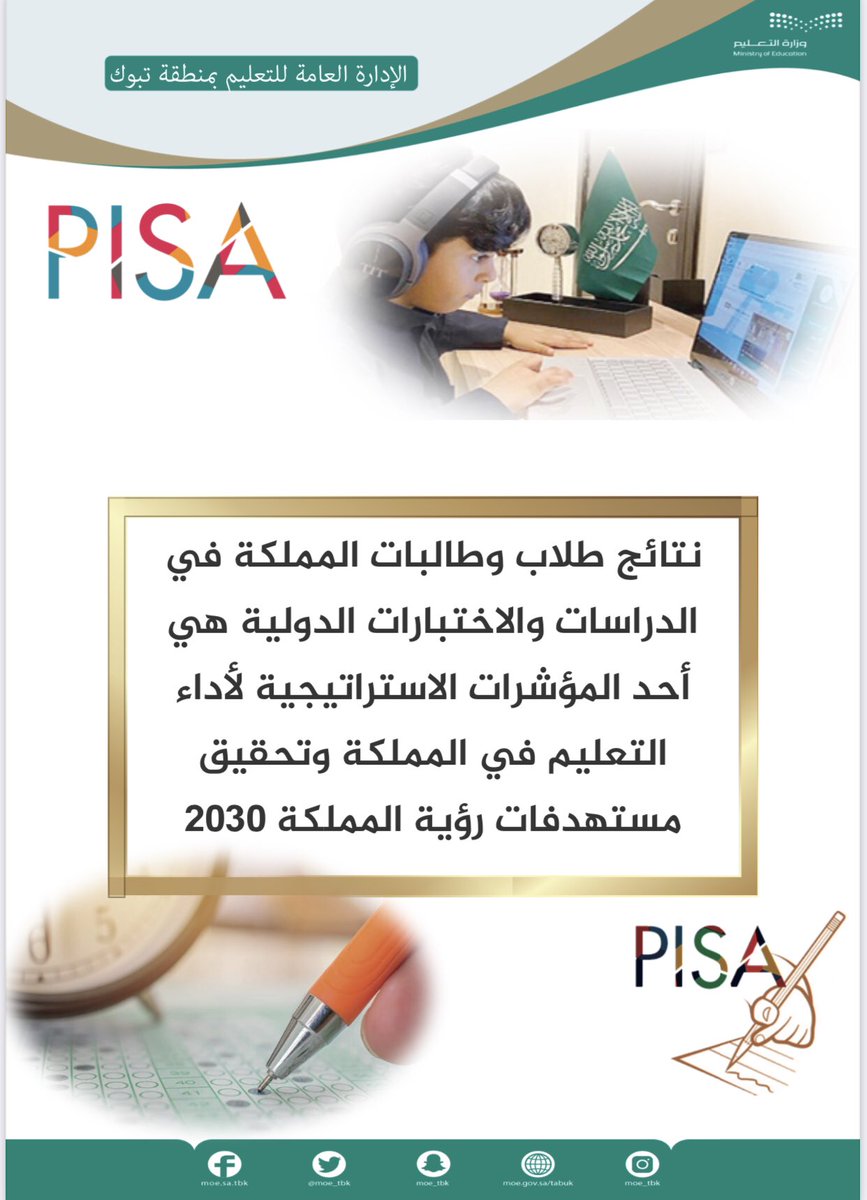moe_tbk's tweet photo. نتائج طلاب وطالبات المملكة في الدراسات والاختبارات الدولية هي أحد المؤشرات الاستراتيجية لأداء التعليم في المملكة وتحقيق مستهدفات رؤية المملكة 2030…
#تعليم_تبوك https://t.co/9UScpPwFj0