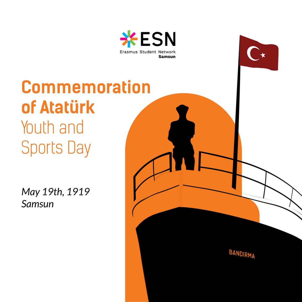 esnsamsun's tweet photo. We wish everyone an amazing Commemoration of Atatürk, Youth and Sports Day. Thanks to our great leader Atatürk for not only what he's done for our country, but also dedicating this day to us, young people!
#ESNsamsun #May19 #19Mayıs #WeAreOne
#19MayısGençlikVeSporBayramı https://t.co/O7xAoLW2vu