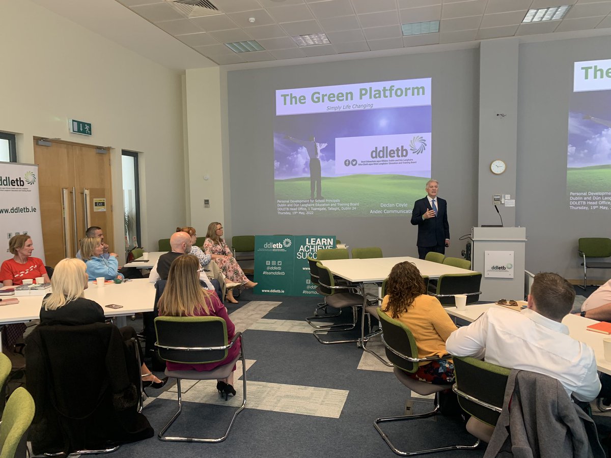 ddletb's tweet photo. “It’s not just about belief, it’s about the passion and emotion”. Positive messages from @DeclanCoyleNow. #ddletb #Teamddletb @ETBIreland #schoolleaders #ddletbCPD Positive Affirmations ✔️ #thegreenplatform https://t.co/RanjVRIfZ9
