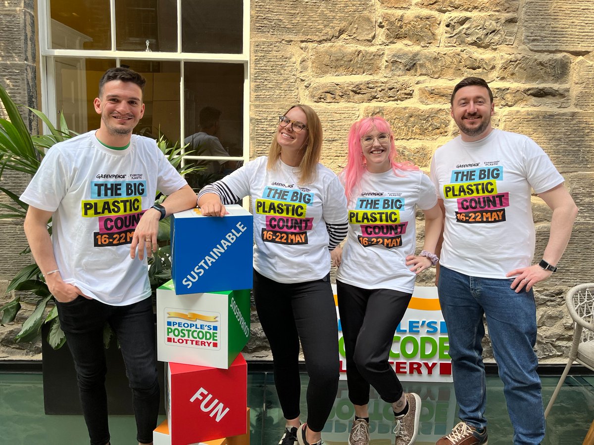 GreenpeaceUK's tweet photo. Big shout out to the players of @PostcodeLottery for making our work on the Big Plastic Count possible. 🙌

Over 185k people have signed up to take part in the UK's biggest ever investigation into plastic waste - there's still time to join &amp; get counting: https://t.co/OHaPUsnKjE https://t.co/oVCuh5lKQt
