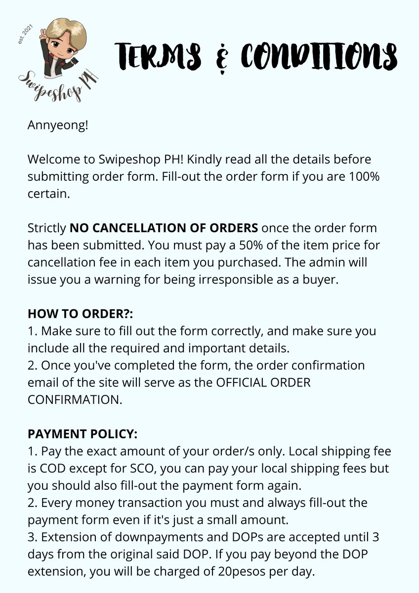 swipeshop_'s tweet photo. Welcome!
Please read the updated T&C before placing orders.
π³ Group Orders: #SwipeshopPHGO
π³ Updates: #SwipeshopUpdates
π³ Onhand: #SwipeshopOnhand
π³ Giveaway: #SwipeshopGA
π³ Feedbacks: #SwipeshopProofs
π³ Payment Form: https://t.co/S6jCs4ekXW
Thank you for trusting! β‘ https://t.co/hDT3J5PWHF