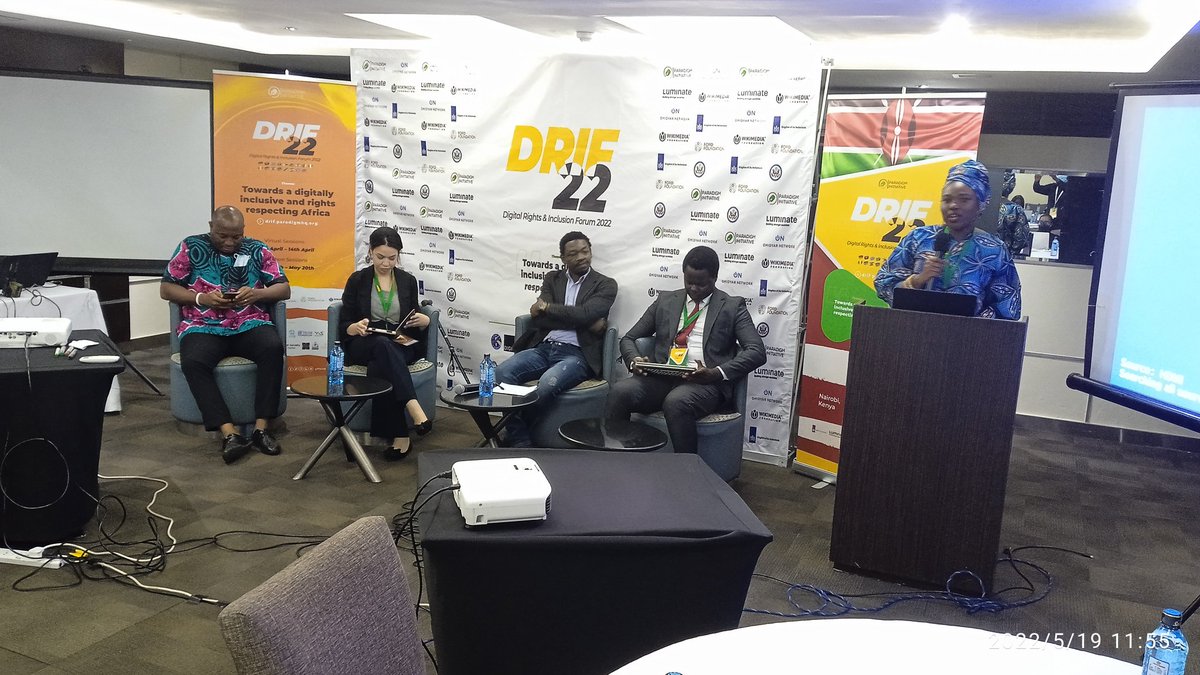 #DRIF22  Kenya

Panel discussion: 
Digital Inclusion perspectives from Africa, moderated by <a href="/khadijah__ae/">Khadijah El-Usman</a> of @paradigmHQ, and a host of experts <a href="/thisisyosr/">Yosr - يسر</a> <a href="/Abolajitosin/">Abolaji Tosin</a> <a href="/CKajoloweka/">Charles Kajoloweka</a>, Executive Director, <a href="/YAS_Malawi/">Youth and Society (YAS)</a>, and <a href="/VictorNdede/">Victor Ndede, Esq</a> of  <a href="/AmnestyKenya/">Amnesty Kenya</a>.