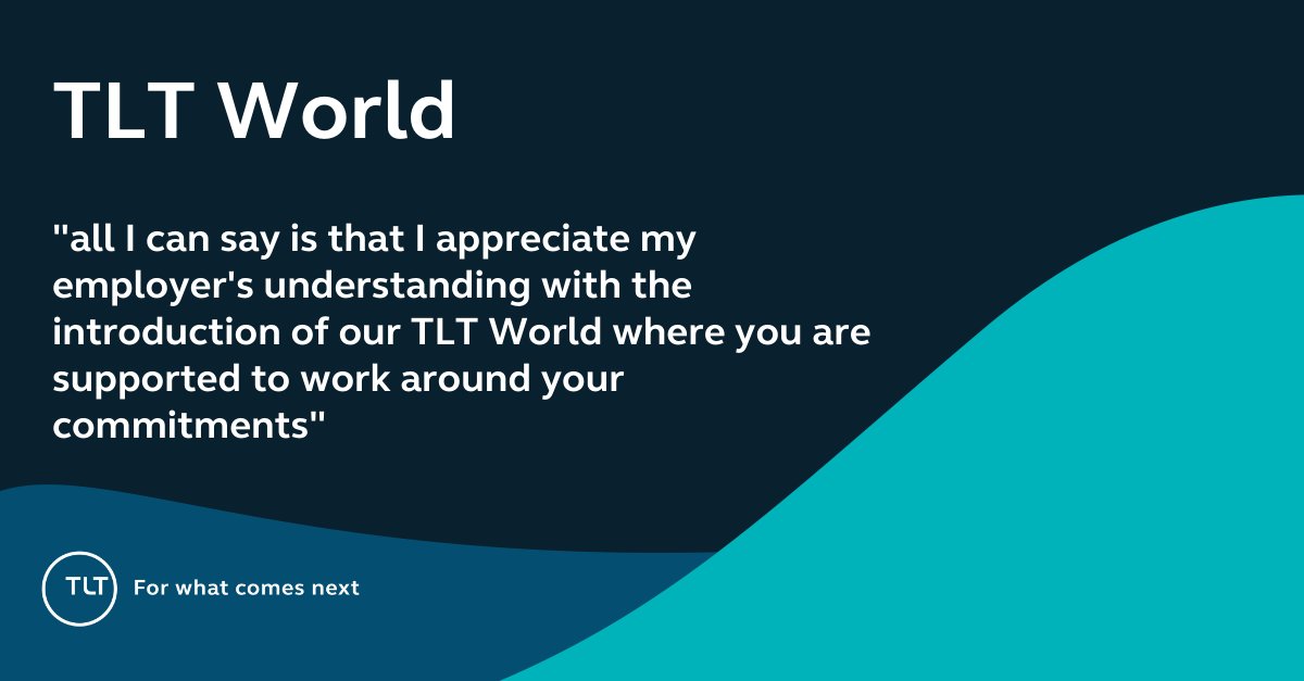 TLT_LLP's tweet photo. We're proud to see our #fullyflexible approach to working continue to benefit our colleagues. Melissa Cole, personal assistant, shares:
"Being a working parent is tough, trying to be your best at work whilst juggling a million other tasks." https://t.co/ArcIUTEWaL