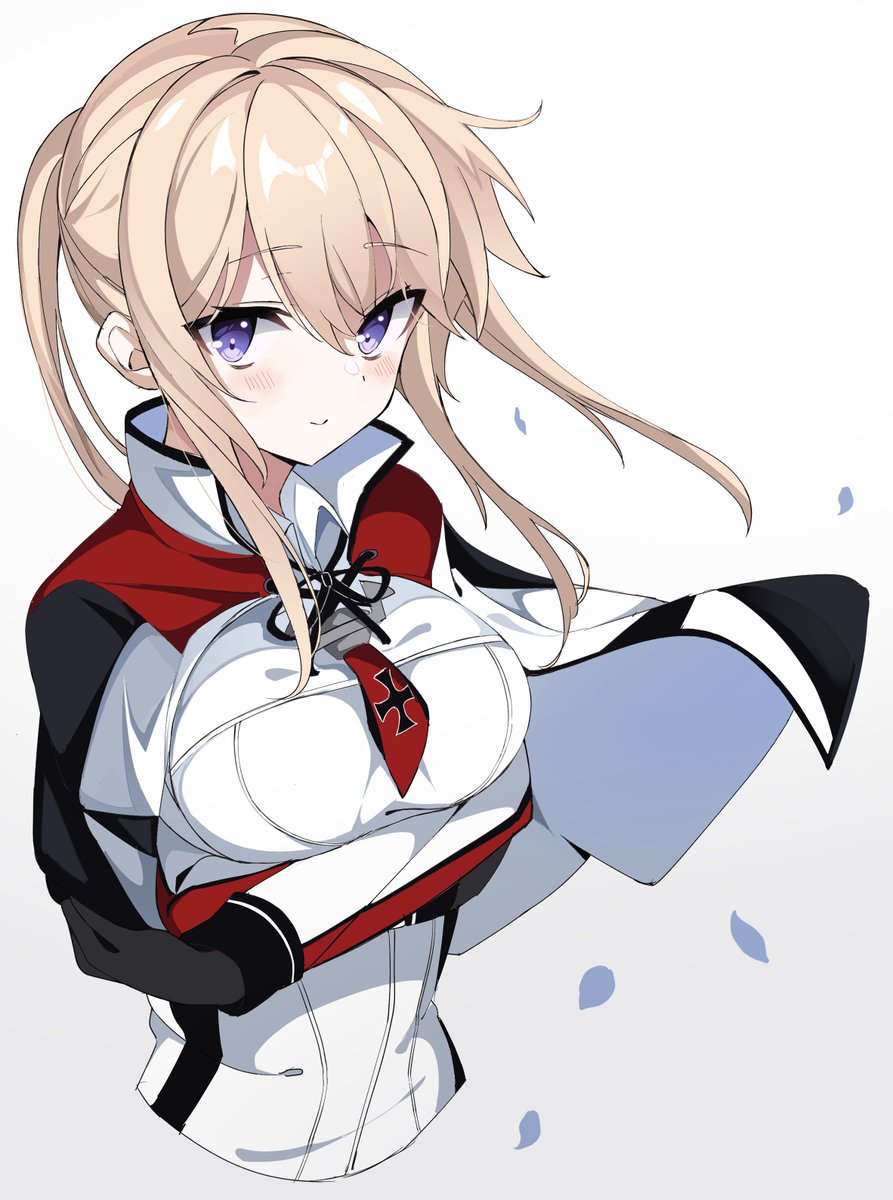 graf zeppelin (kancolle) 1girl solo blonde hair breasts twintails capelet sidelocks  illustration images