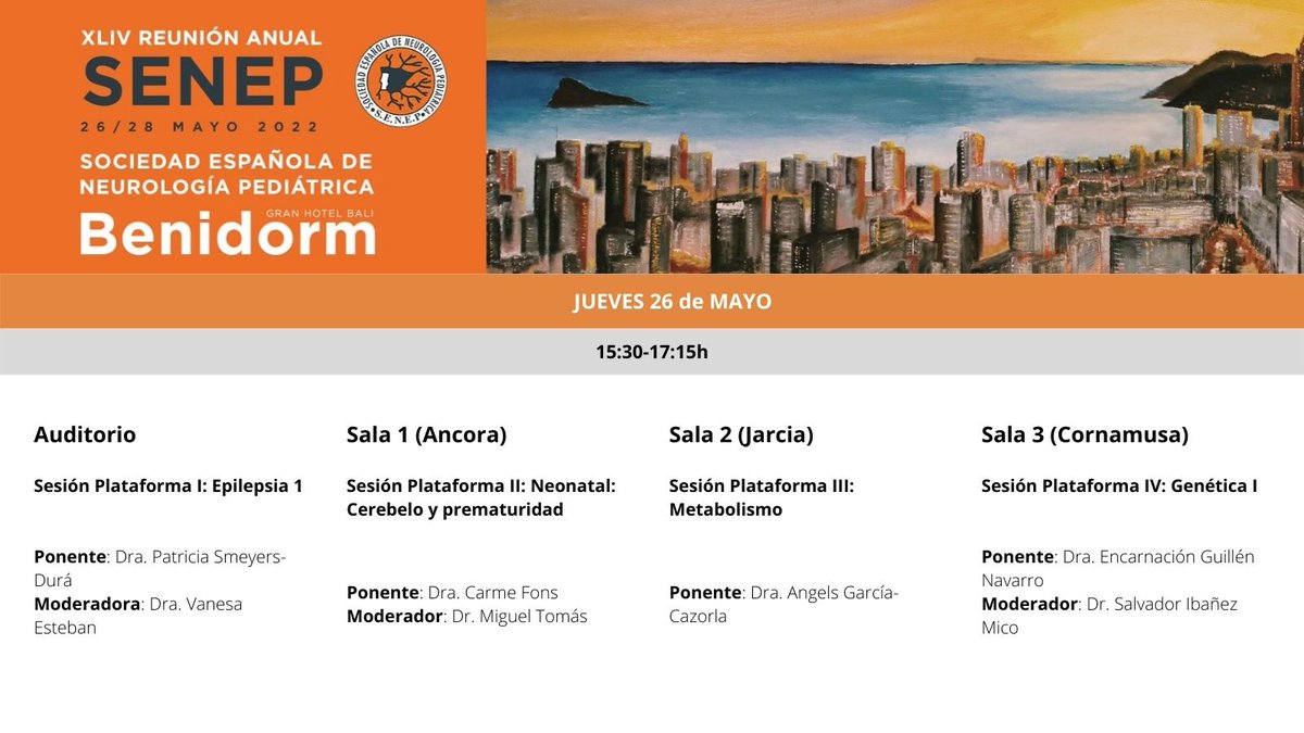 senep_es's tweet photo. La XLIV Reunión Anual de @senep_es #SENEP2022 estrenará las primeras cuatro Sesiones Plataforma el próximo jueves 26 de mayo a las 15:30h. Hablaremos de
🔸 Epilepsia
🔸 Neonatal
🔸 Metabolismo
🔸 Genética
https://t.co/eKpddkI7qg https://t.co/EHMHs4J8m4