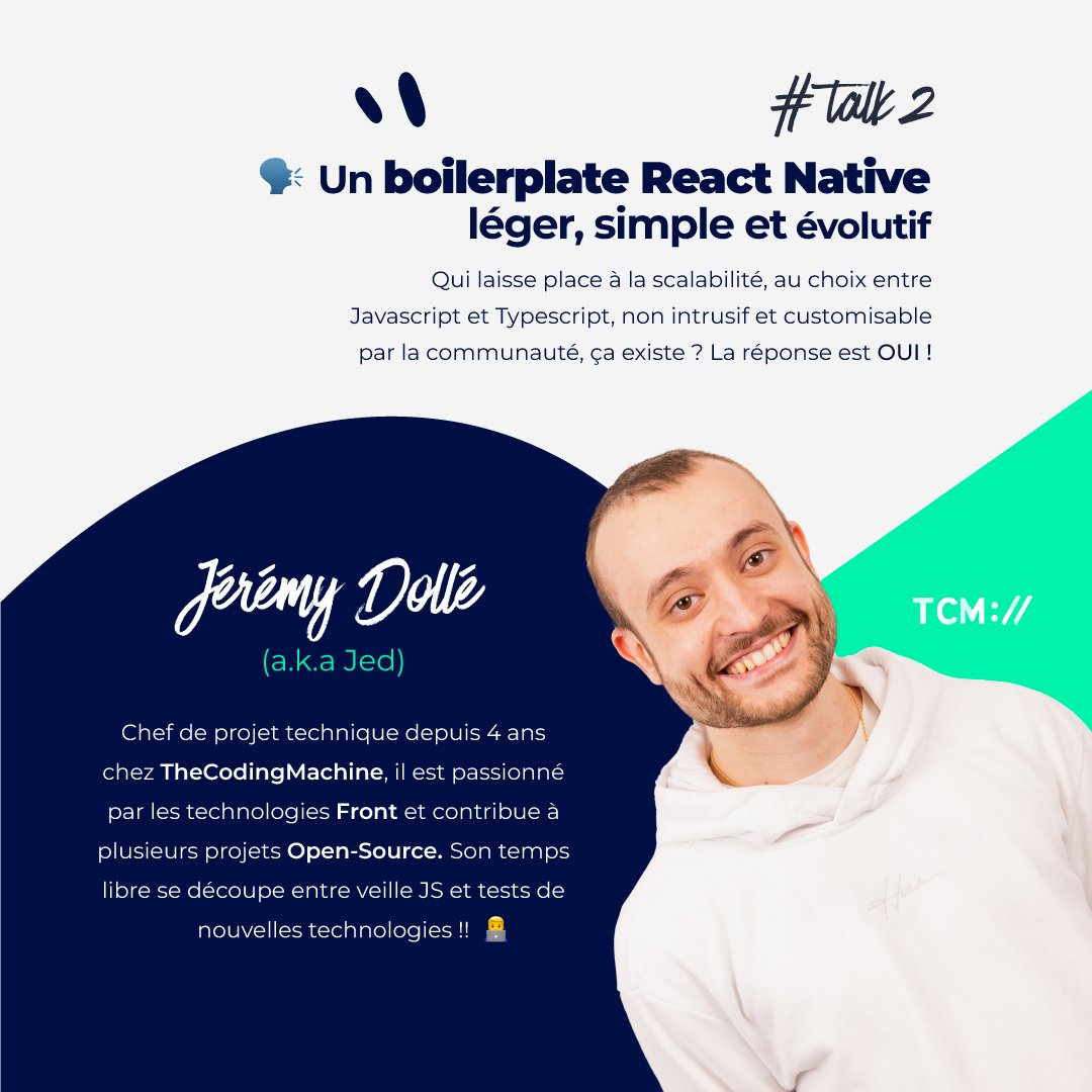 ZOL_Web's tweet photo. [MEET-UP React Native]
Les inscriptions sont ouvertes pour le #meetup dédié à #reactnative 🤗

RDV le 14 juin à 19H chez ZOL pour assister aux talks de Philippine CLUNIAT, lead tech mobile chez ZOL et Jérémy Dollé, chef de projet technique chez @coding_machine

30 places ! https://t.co/zFsrohKbTl