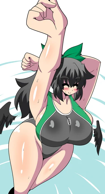 お空ちゃんには競泳水着が似合うぅ 