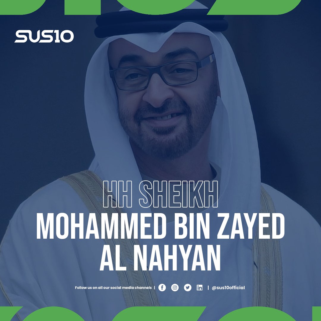 SUS10official's tweet photo. We, at SUS10, extend our heartfelt congratulations to HH Sheikh Mohammed bin Zayed Al Nahyan, Crown Prince of Abu Dhabi, on his appointment as President of the UAE.

May the Almighty grant him the strength, wisdom and health needed to continue the legacy of his beloved father. https://t.co/Hy9wKAMmCn