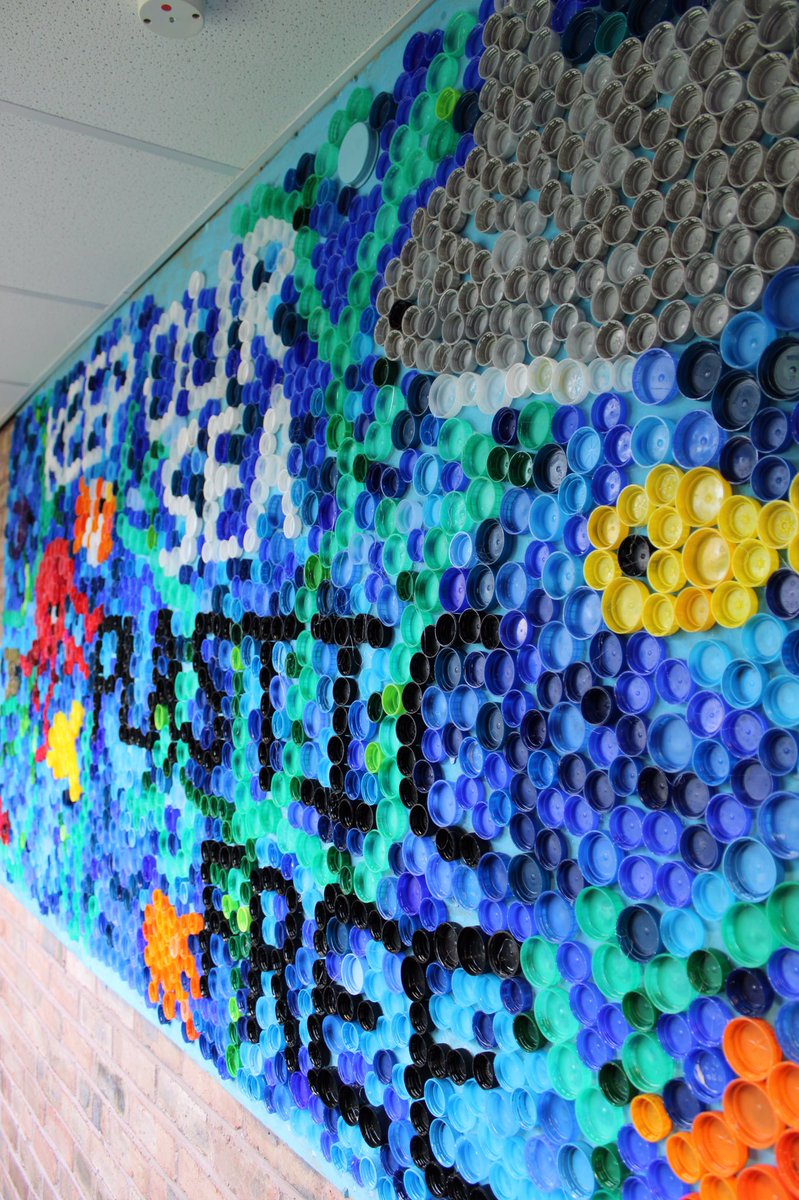 MortimerPrimary's tweet photo. The whole school have been saving their plastic bottle tops to raise awareness of the dangers of plastic pollution and promote the message 'Keep Our Sea Plastic Free.' @SEALIFE_Schools #SEALIFEseasavers https://t.co/0AyB1VaFmd
