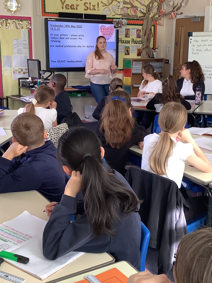 LittleStFrancis's tweet photo. A grateful Year 6 class enjoyed hearing about Mrs Hashim’s job as a stroke nurse; learning the life-saving importance of Face, Arms, Speech and Time. Thank you for answering our questions too! #CatholicLife #MyVocation #WhatIsGodCallingYouToBe https://t.co/K7CM58j1WH