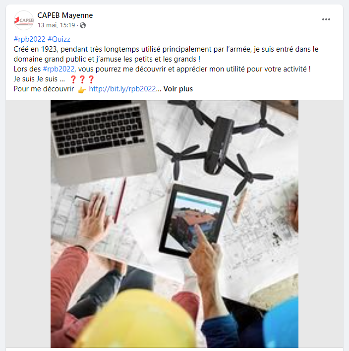 Web2vi's tweet photo. [ QUIZZ ] 
Vous aviez deviné ❓
👉 Nous serons présents à la 3ème édition des Rencontres Professionnelles du Bâtiment de la CAPEB MAYENNE ! 🥳 Venez nous rencontrez ! 🤝
Vous pouvez toujours nous contacter ici : https://t.co/Rjjwm9JZUB

#rpb2022 #web2vi #capebmayenne
@CAPEB https://t.co/NFU2MOb4xl