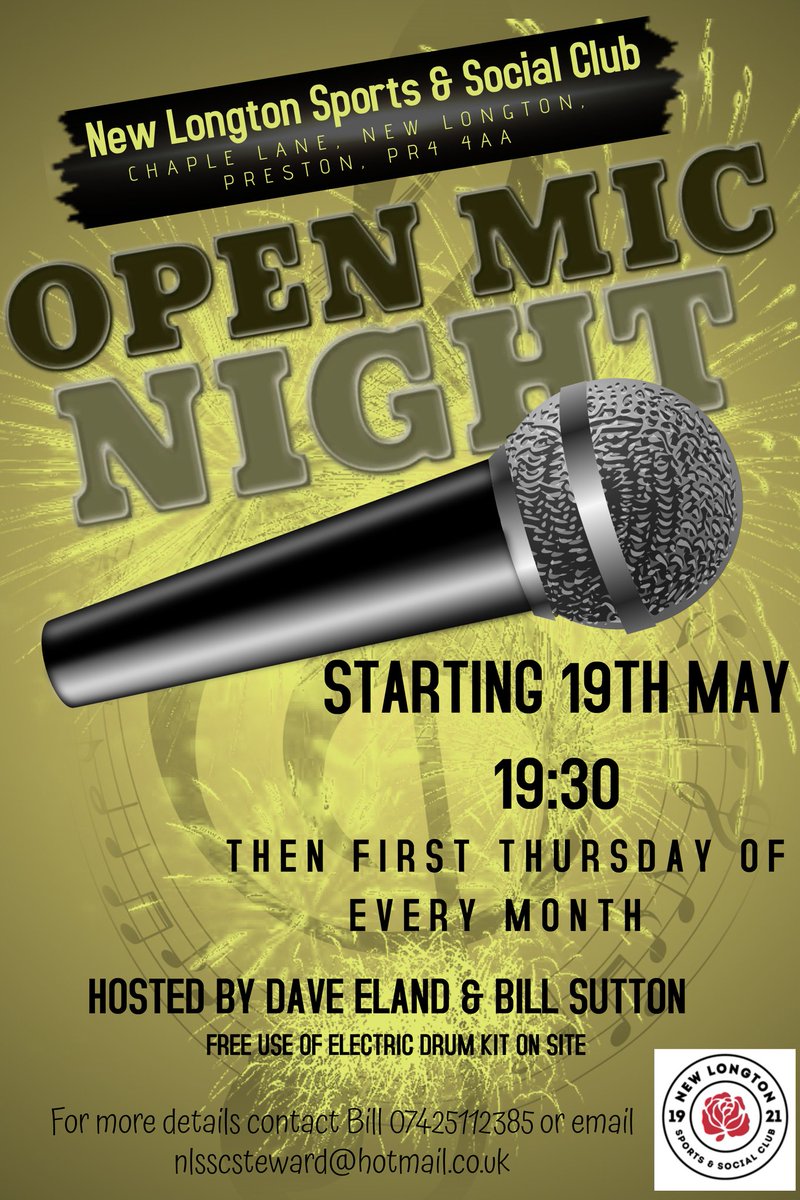NewLongtonSSC's tweet photo. 🎤🎙Its finally here! 🎤🎙
We are super excited to be hosting our first open mic night tonight 🙌 https://t.co/jXmC9JQeYs