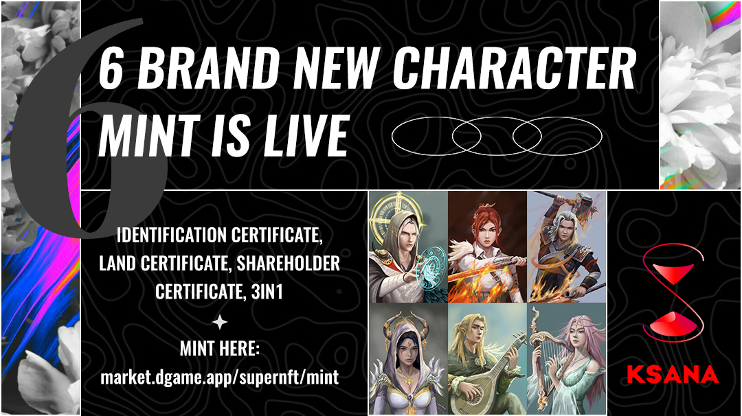 KSANA_Metaverse's tweet photo. 🧙6 NEW HEROES FOR SUPERNFT 
🥳MINT IS LIVE🥳
Be the first inhabitants in #KSANA!  #NFTdrops 

In KSANA, #SuperNFT is your identification certificate, land certificate, and shareholder certificate. Which we called 3in1.

➡️MINT HERE: https://t.co/oB0jtBdOEZ https://t.co/53h3HY2Qej