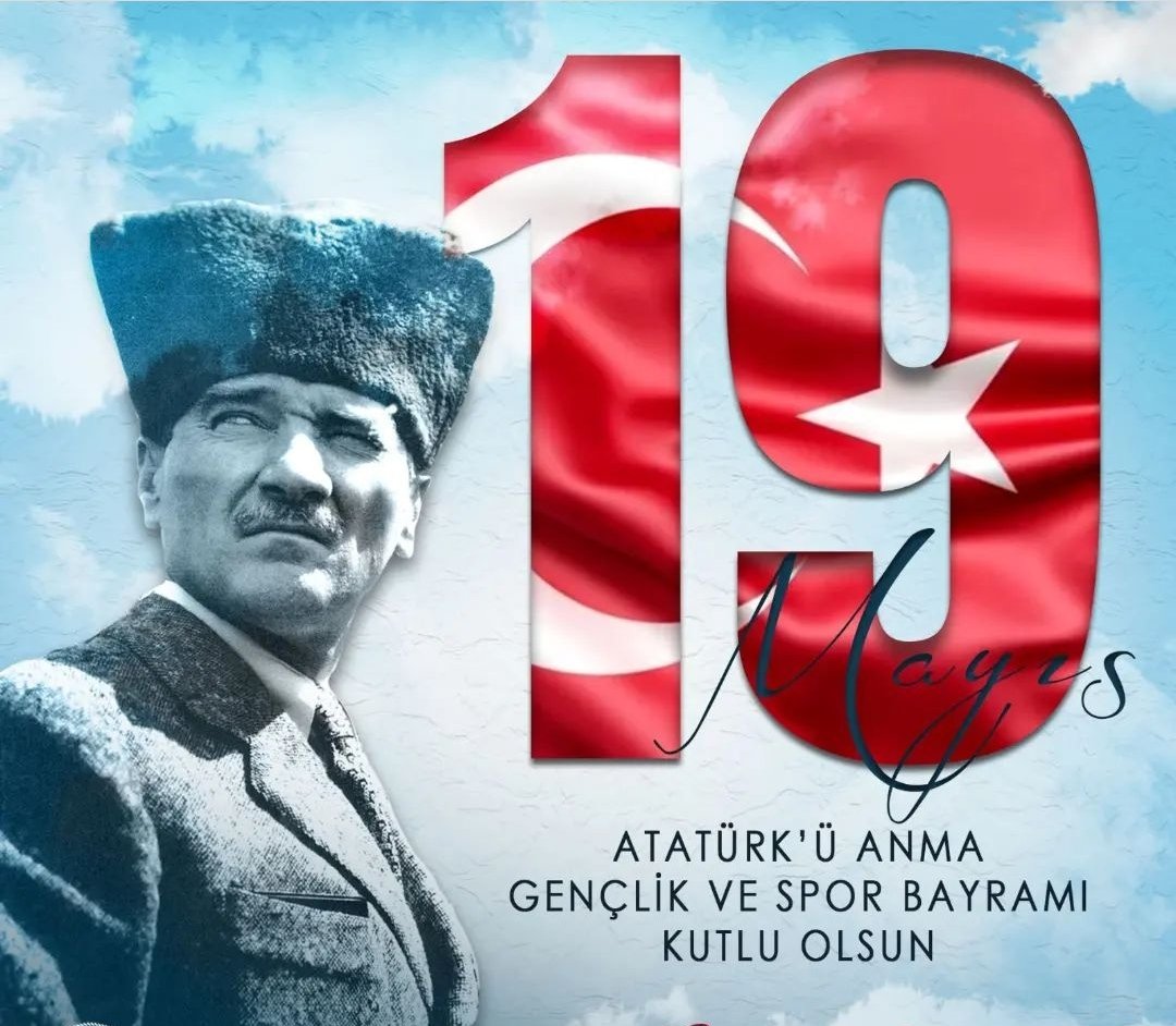 Cumhuriyetimizin Kurucusu Gazi Mustafa Kemal Atatürk'ün, ülkemizin kurtuluşu için 19 Mayıs 1919 tarihinde Samsun'da Milli Mücadeleyi başlatarak ilk adımı attığı o kutlu günün 103. yıldönümüne ulaşmanın gururunu ve mutluluğunu yaşıyoruz.
#19MayısGenclikveSporBayramımızkutluolsun