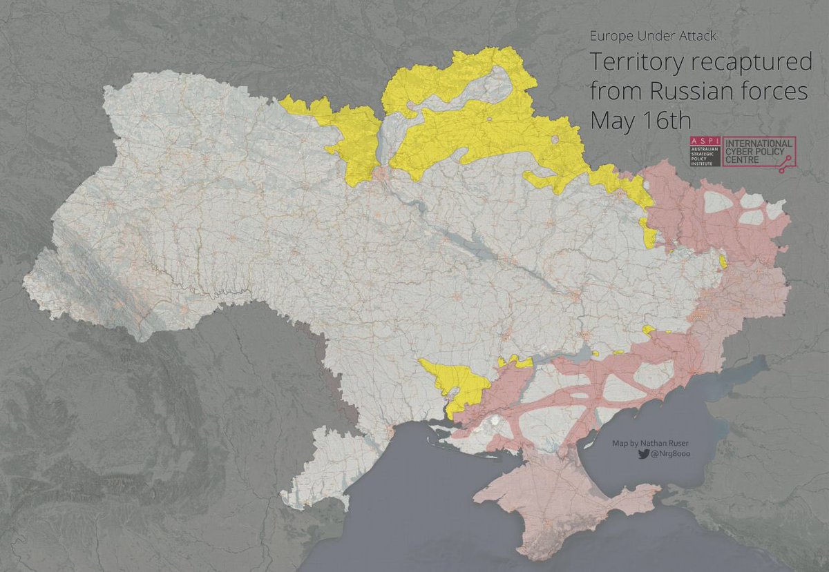 gostro1's tweet photo. Жовтим на марі позначено вже звільнені теріторії, а рожевим не заільнені. Хто бажає долучитися до звільнення? Ходіть до #ЗСУ https://t.co/eGHKm2rYBG