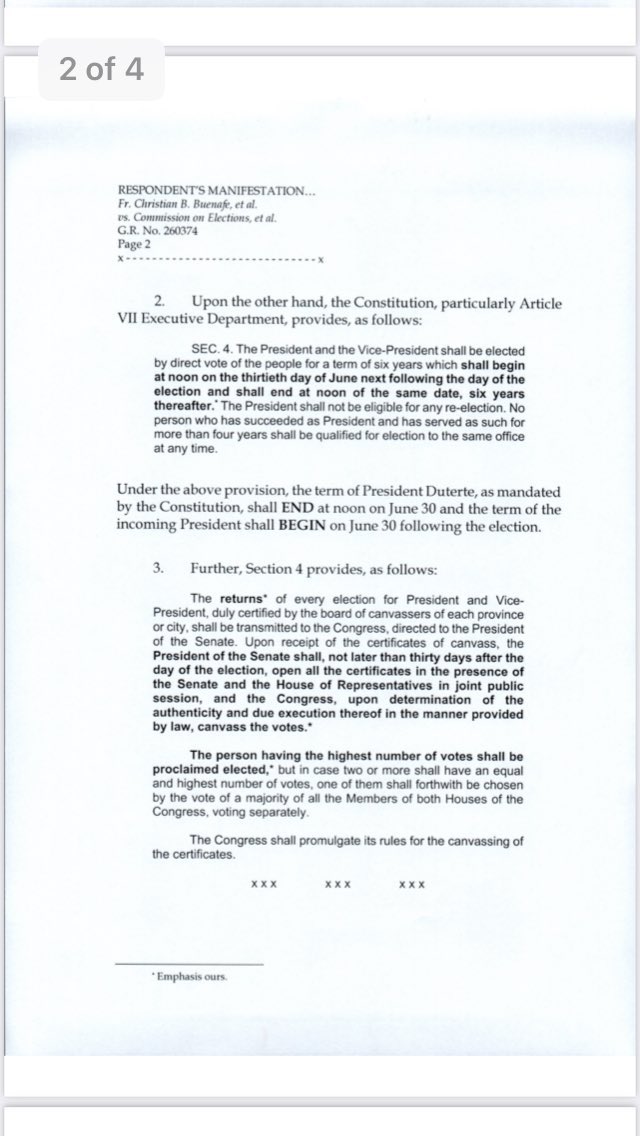 edupunay's tweet photo. READ: Presumptive president Bongbong Marcos, thru lawyer Estelito Mendoza, tells SC it cannot prevent Congress from performing its constitutional duty of canvassing votes, proclaiming winners in presidential election as sought by DQ petitioners @PhilippineStar https://t.co/a0P8MZ4Xv7