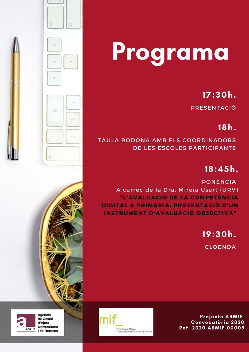 El 26 de maig a la tarda ens trobem a la Jornada d'Intercanvi d'experiències i bones pràctiques del projecte <a href="/idcomdid/">IDCOMDID</a> 
Us esperem (telemàticament)!
⬇️Enllaç a la sala de TEAMS i a la inscripció
<a href="/universitatURV/">Universitat Rovira i Virgili</a> <a href="/UdL_info/">Universitat de Lleida (UdL)</a> <a href="/UABBarcelona/">Universitat Autònoma de Barcelona</a> 
<a href="/ProgramaMIF/">Programa MIF</a>  
<a href="/argeturv/">ARGET</a>
