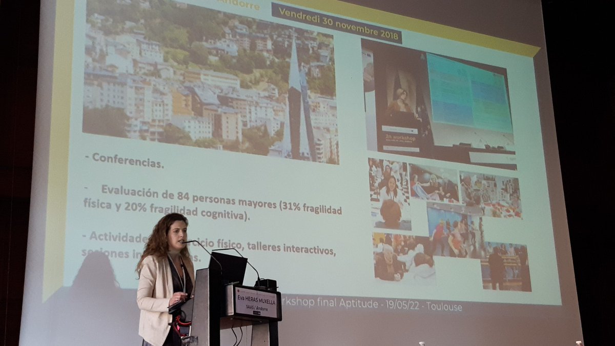 aptitudenetwork's tweet photo. #WorkshopFinalAptitude Passons à @evaherasmuxella pour une présentation du déploiement d'#ICOPE dans le système de santé en Andorre @saasandorra https://t.co/BBWyPD38ns