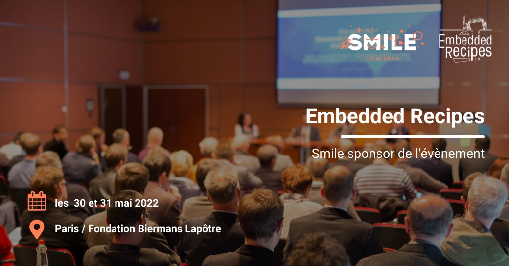 GroupeSmile's tweet photo. 📣 Le Groupe @GroupeSmile est fier d’être #sponsor de l'événement @EmbeddedRecipes les 30 et 31 mai prochains !

👉 Découvrez l'article de blog suivant pour en apprendre davantage sur la présence de Smile à cet #évènement consacré à l'#embarqué :
https://t.co/JlK63H4jFw https://t.co/nrfmKg4Cae