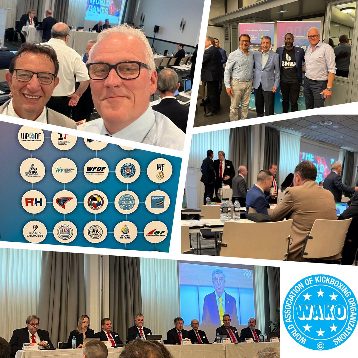 Annual General Meeting of IWGA The World Games Association is underway in Madrid, Spain. 
WAKO is represented by Donato Milano and Espen Lund. WAKO representatives with IWGA President Jose Perurena and the Mayor of Birmingham, the host city of The World Games 2022 Birmingham.