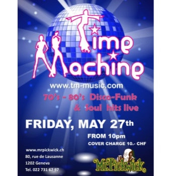 time_machine's tweet photo. Next public Time Machine show : Mr Pickwick Pub, Geneva, May 27th, 22h.
https://t.co/DkD378pjsc https://t.co/WFAOU1gS62