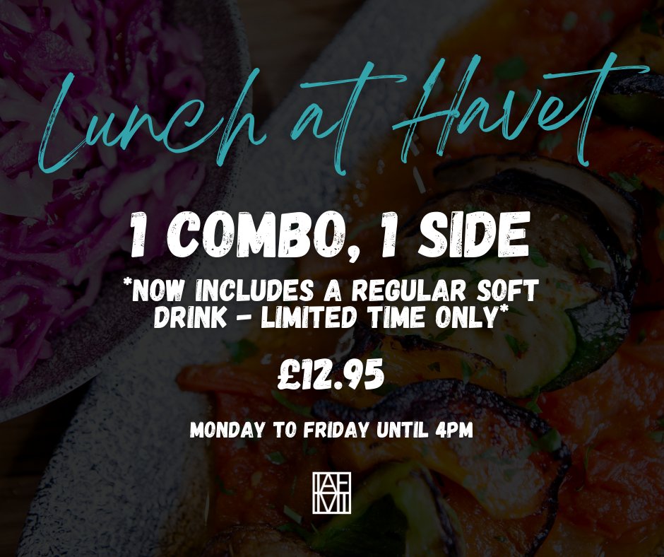 Ditch the boring meal deal and join us for lunch!🙌

Enjoy 1 combo, 1 side and a regular soft drink all for just £12.95.🔥