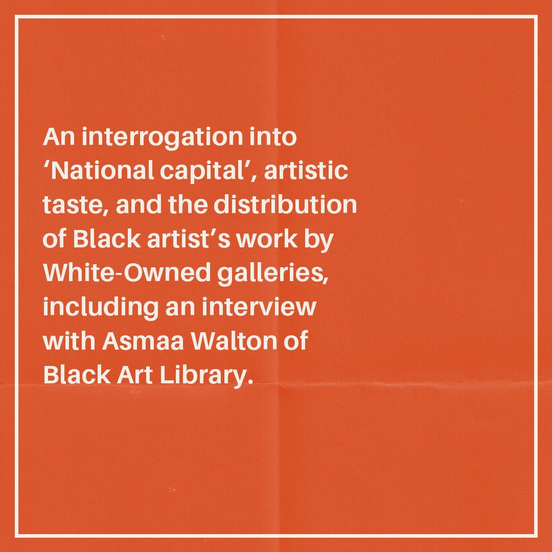 Chapter 6:' National' features an interrogation into ‘National capital’, including an interview with Asmaa Walton of Black Art Library!
 
Keep an eye out 👀 for the rest of the chapters and go to gatekeepermagazine.com/Shop to pre-order Issue 03, Culture, Cash, and Capital now!
