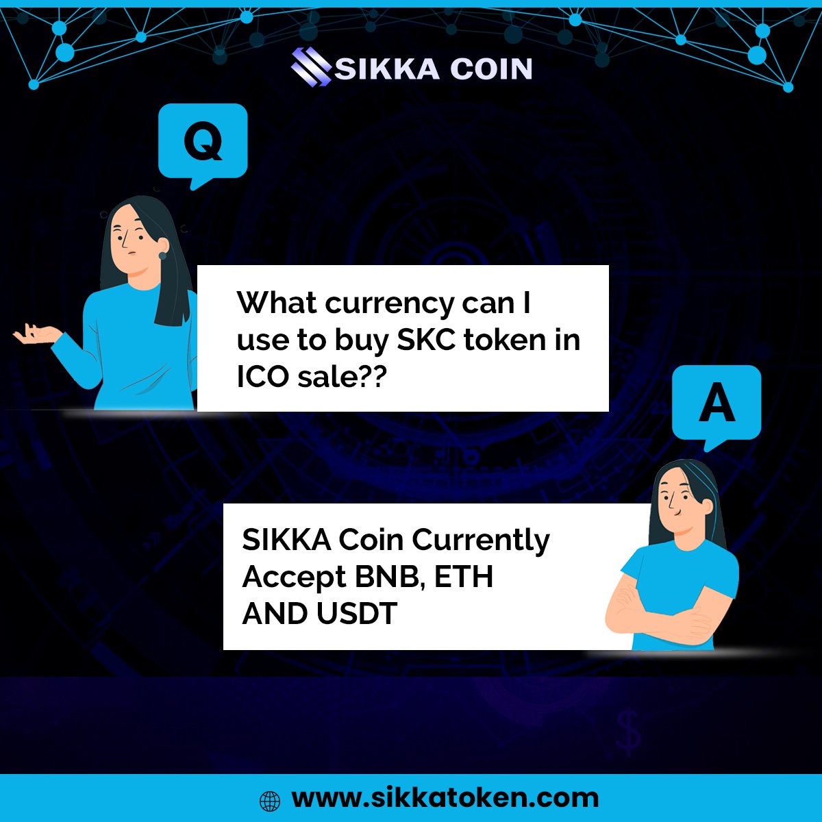SikkaToken's tweet photo. Q. - What currency can I use to buy SKC token in ICO sale??
A. - SIKKA Coin Currently Accept BNB, ETH AND USDT

BUY HERE: https://t.co/v9BT86sxI4

#sikkacoin #cryptotrading #extra #skc #invest #investing #icosale #cryptotrader #cryptoinvestment #salesalesale #tokensale https://t.co/1vgQVFO1sr