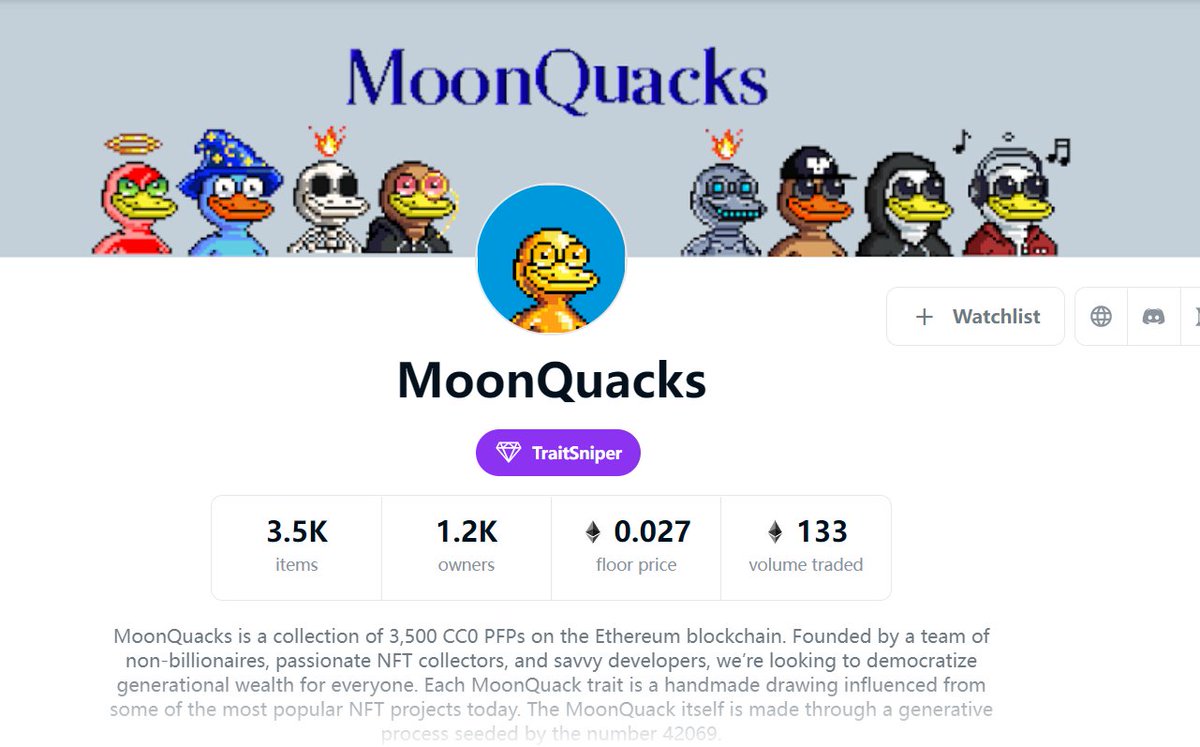 0xWatell's tweet photo. ่ฟๆฌพfreemint็ #MoonQuacks ็ซ็ถๆไบค้ข็ ด็พไบ๏ผๆๅ้ซ็น็้ฝๅฐ0.1ไบ๏ผๅฝๆถๆๅจ็ๆงๆบๅจไบบไธ็ๅฐไบ๏ผๆ่ง็ป้ฃ่ฟไธ้๏ผไฝๆฏๆฒกๅปๆ๏ผๅๆๆฐไบ๐ฅฒ https://t.co/Y7ejHIm0NN