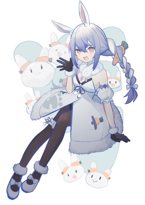 「fur-trimmed gloves white dress」 illustration images(Latest)