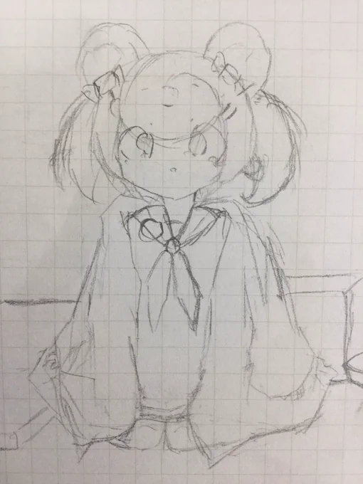 今日こっそり描いてたんだけど耳の大きさ盛りすぎでは?うろ覚えで描くとすぐ捏造する 