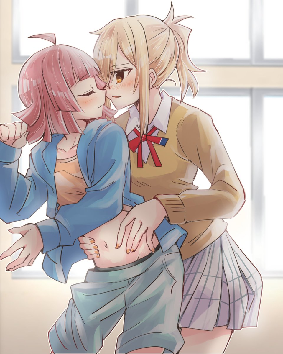 天王寺璃奈 「あいりなちゃんの健全なところを描きました #あいりなリンク 」|環月紙袋僕ラブ「ジ51,52」せつはる合同＋おまめ合同＋個人誌🌈👼🔖💫🐬♦✨のイラスト