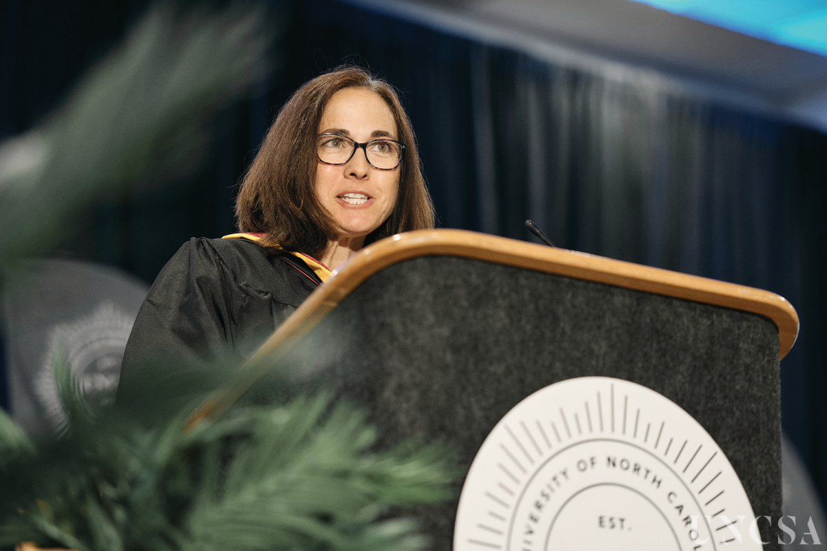wmartinferrell's tweet photo. On Saturday, we celebrated the UNCSA HS Class of 2022 - congratulations graduates! You will do great things! This also marked the first time a HS faculty member represented all UNCSA faculty at the ceremony. Thank you, @mharvey607! https://t.co/sYhw4RqmAj