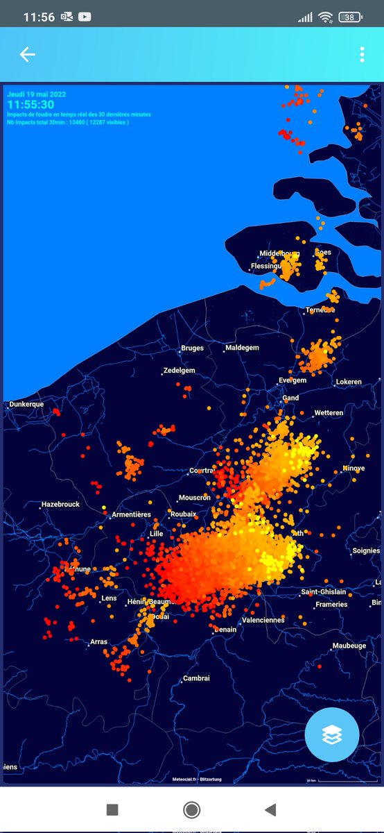 PicotMuriel's tweet photo. On voulait de la 🌧🌧, on a eu ⛈️⛈️ avec de la grêle à la frontière Belge entre Lille et Valenciennes @SergeZaka https://t.co/ZzQ4XvnFcT