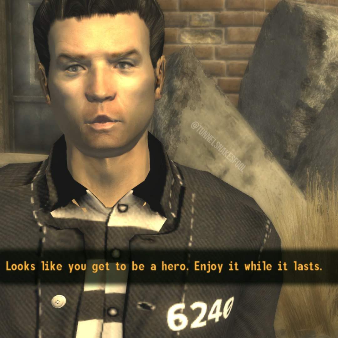 Tunnelsnakefool's tweet photo. So many unabashed dicks in #newvegas I'm here for it. #fallout #fnv #falloutmemes #falloutquote of the day. https://t.co/S7wjRybtyl