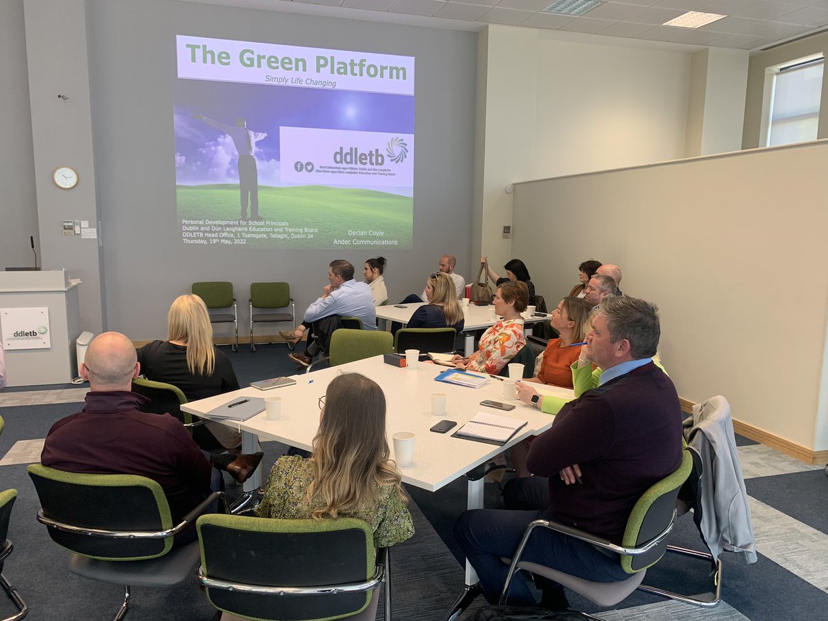 ddletb's tweet photo. “The power to choose - Disempowered or Empowered? @DeclanCoyleNow #thegreenplatform #Teamddletb #CPD for our school and centre leaders. @ETBIreland #ddletb #ddletCPD https://t.co/9hioxx2f7B
