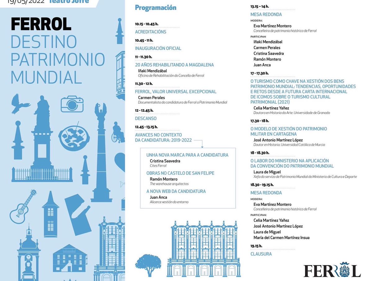 No segundo congreso #FerrolDestinoPatrimonioMundial
<a href="/EvaMFerrol/">Eva Martínez Montero</a> <a href="/angelmato2019/">Angel Mato</a> 
<a href="/UNESCO_es/">UNESCO en español 🏛️#Educación #Ciencia #Cultura</a> <a href="/FerrolOficial/">Concello de Ferrol</a>